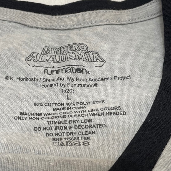 My Hero Academia Baby Deck Gray Graphic T-Shirt Size Large - Picture 6 of 11